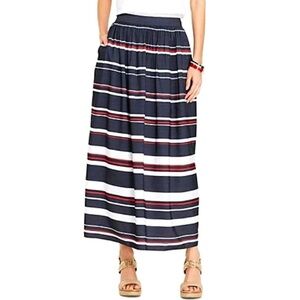 🌸3 for $20🌸 Tommy Hilfiger Striped Maxi Skirt Womens Sz 2 Nautical Prep Classic